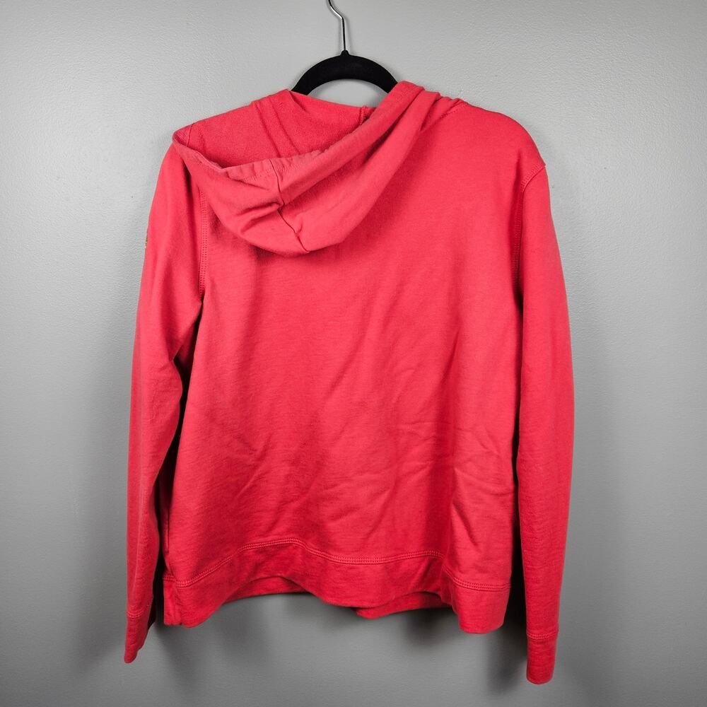 Lauren Ralph Lauren Lace Up Hoodie XL Red Nautical Crest‎ Cotton Sweatshirt - Picture 2 of 7